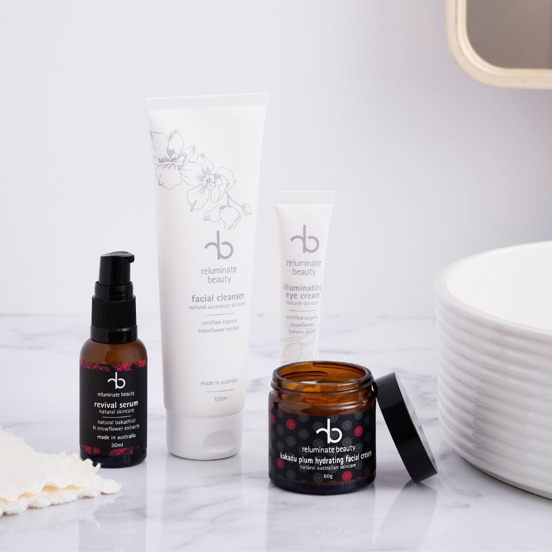 Reluminate Beauty Bundle Ultimate Face Skincare Bundle - 4 Essentials for Hydrated, Healthy & Glowing Facial Skin.
