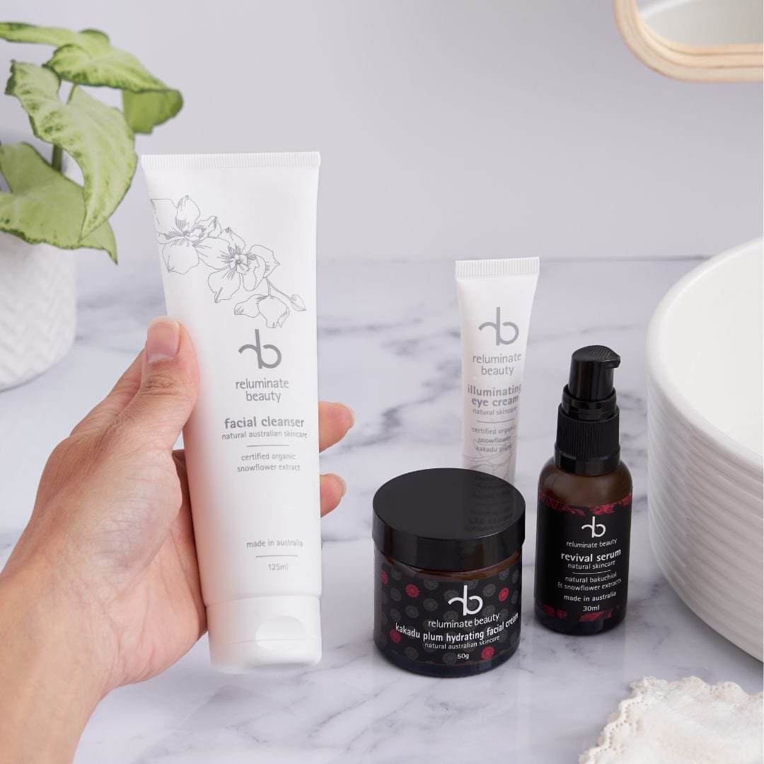 Reluminate Beauty Bundle Ultimate Face Skincare Bundle - 4 Essentials for Hydrated, Healthy & Glowing Facial Skin.