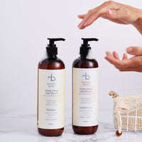 reluminate beauty Natural Shampoo & Conditioner In Use