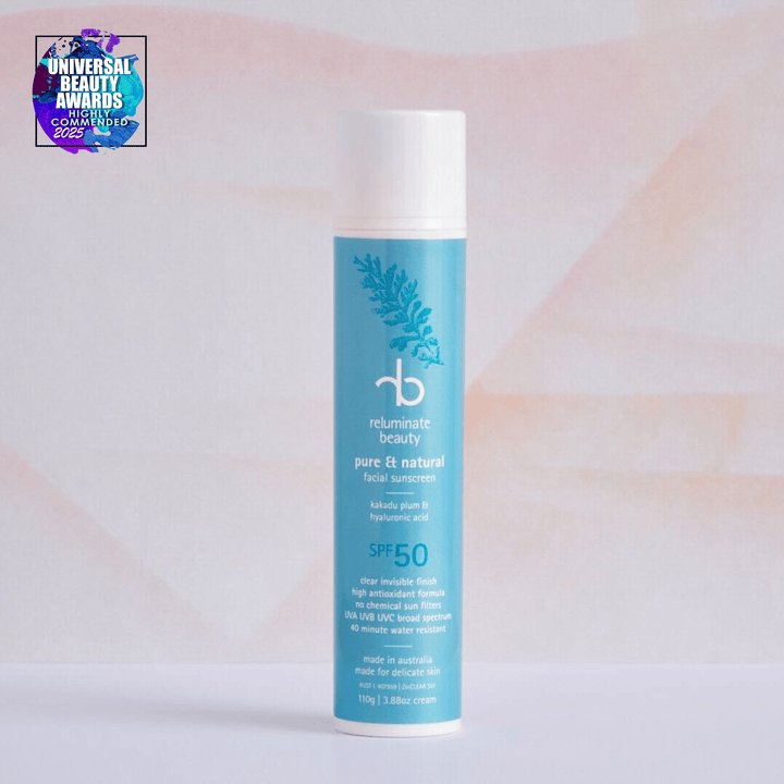 reluminate beauty Single Pure Mineral Facial Sunscreen SPF 50+ -Reef Safe & Natural