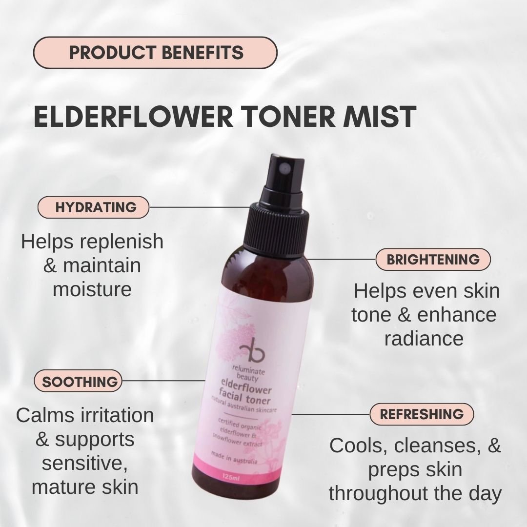 Elderflower Facial Toner Mist - Refreshing & Hydrating Care Single for mature skin