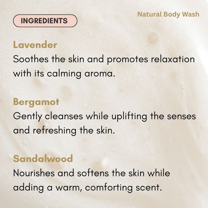 Natural Body Wash Duo With Lavender, Bergamot & Sandalwood Duo for mature skin