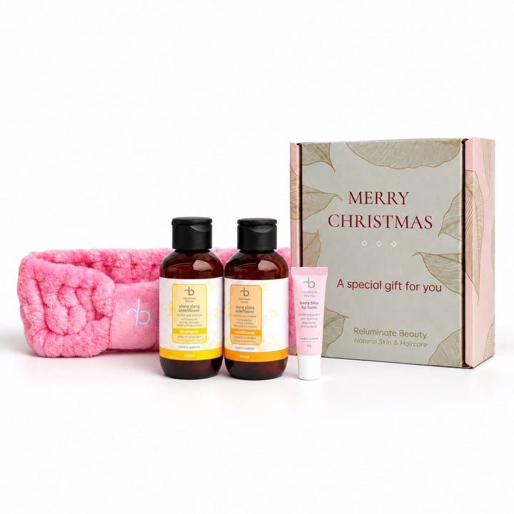 Merry & Bright Christmas Hair & Lip Care Gift Set Gift Pack for mature skin
