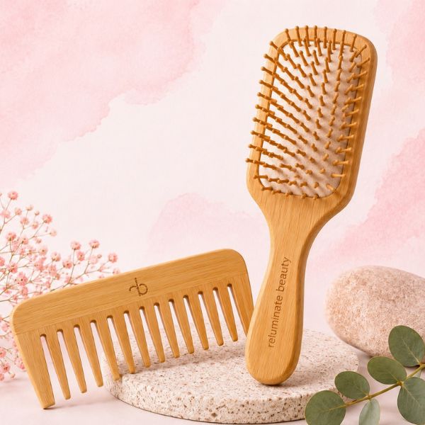 Reluminate Bamboo Brush and Comb Duo
