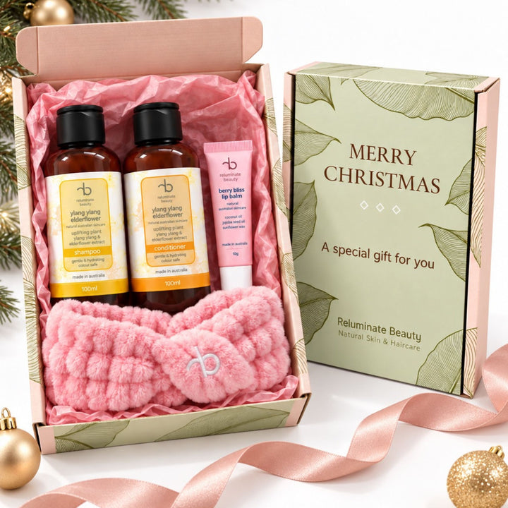 Merry & Bright Christmas Hair & Lip Care Gift Set Gift Pack for mature skin