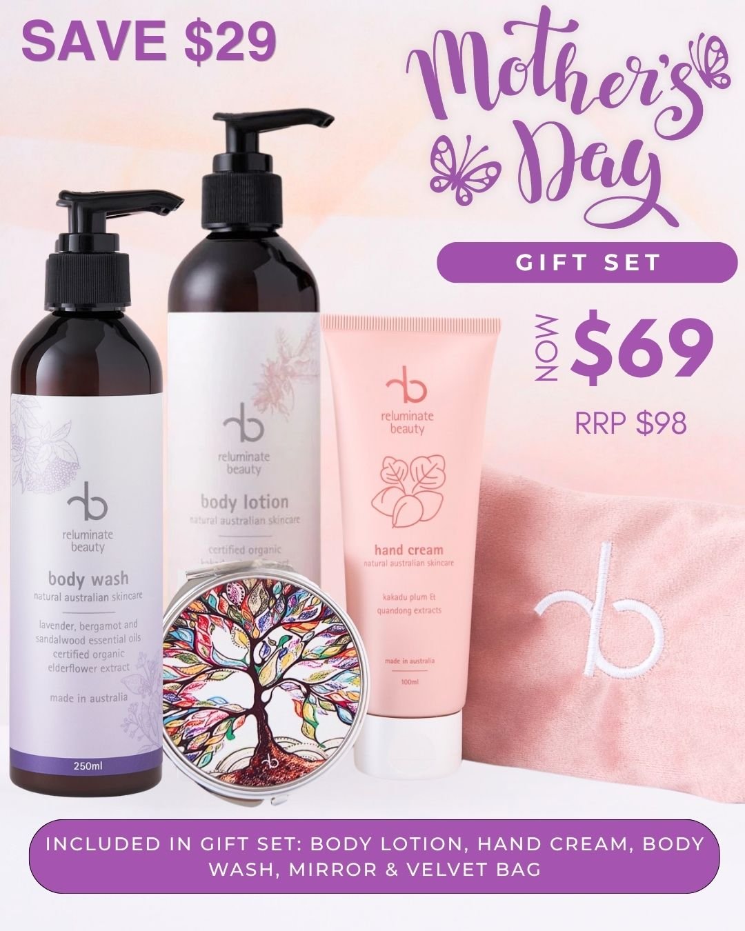 Mother’s Day Luxury Body Care Gift Set Bundle for mature skin