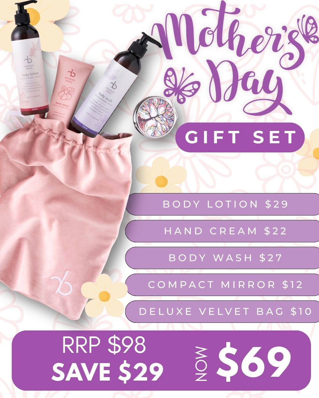Mother’s Day Luxury Body Care Gift Set Bundle for mature skin
