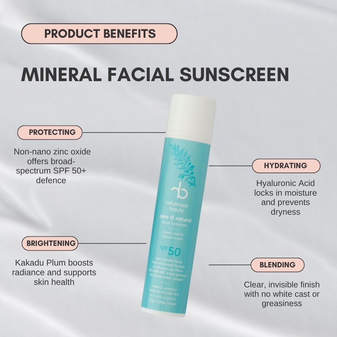 SPF 50+ Sunscreen Duo - Pure, Natural & Reef - Safe Protection Duo for mature skin