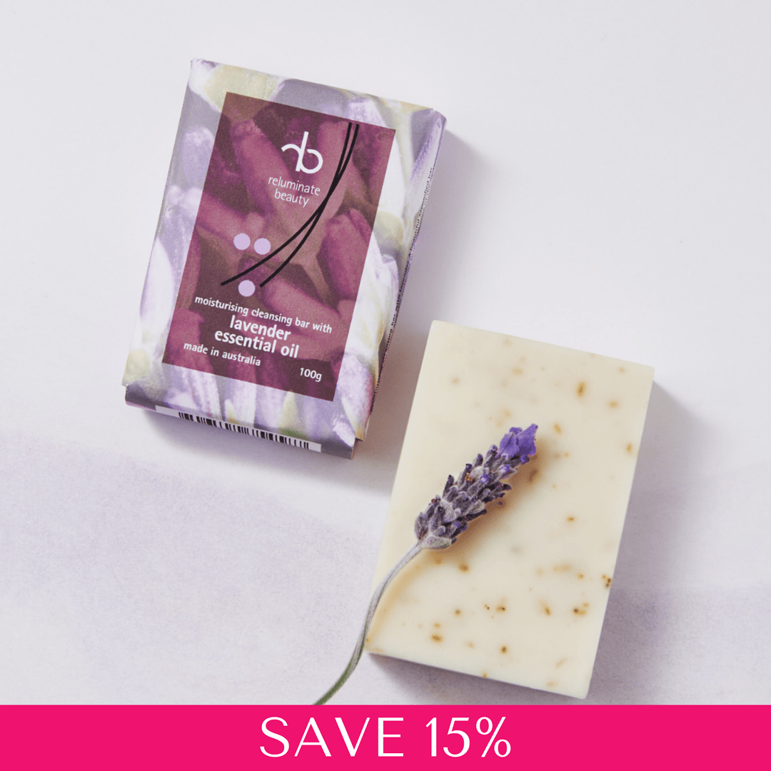 Lavender Cleansing Bar With Calming Petals Single for mature skin