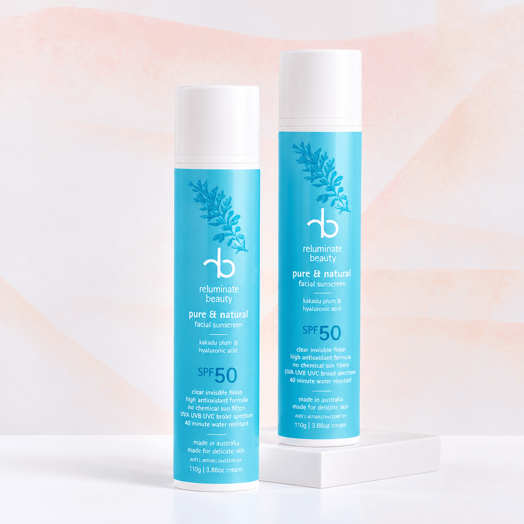 SPF 50+ Sunscreen Duo -Pure, Natural & Reef-Safe Protection Bundle for mature skin