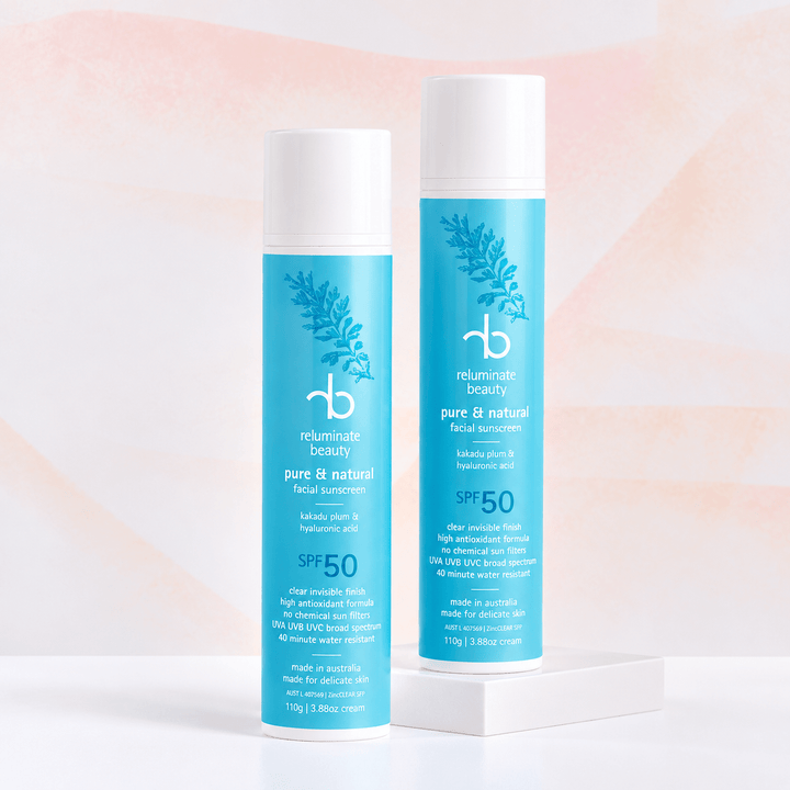 SPF 50+ Sunscreen Duo -Pure, Natural & Reef-Safe Protection Bundle for mature skin
