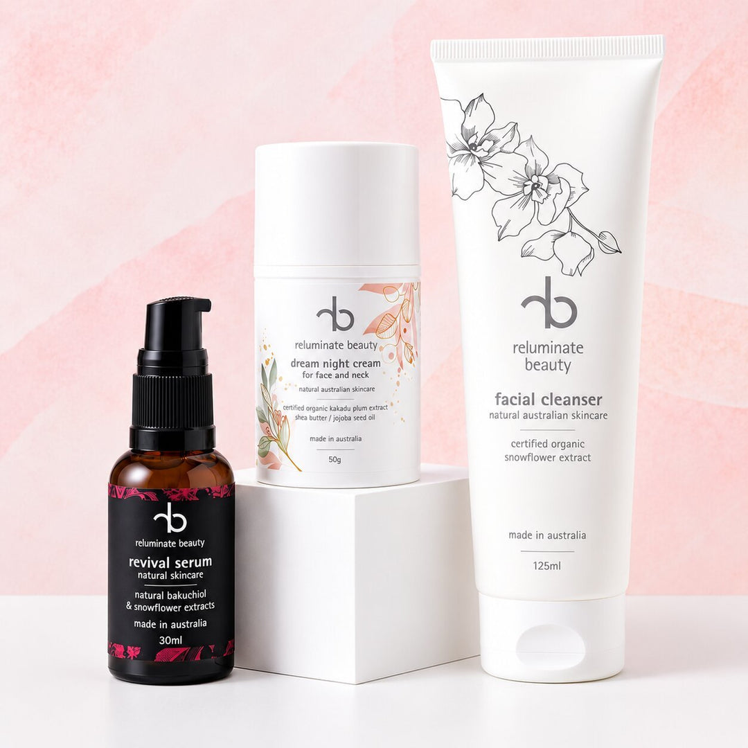 Evening Glow Skincare Trio - Cleanse, Restore, Nourish Bundle for mature skin