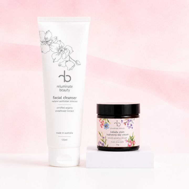 Daily Hydrating Facial Duo -Refresh, Cleanse & Hydrate Skin Bundle for mature skin
