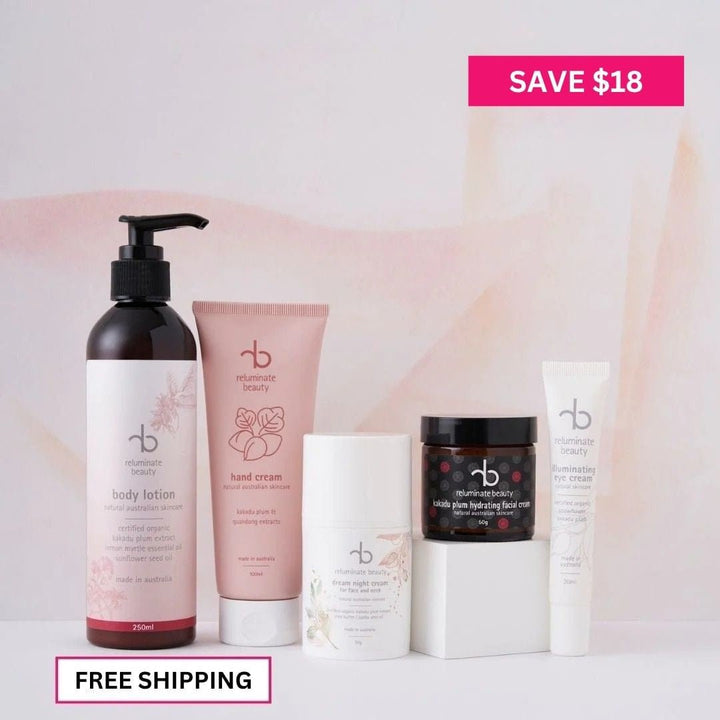 Kakadu Plum Radiance Set - Face & Body Skincare Essentials Bundle for mature skin