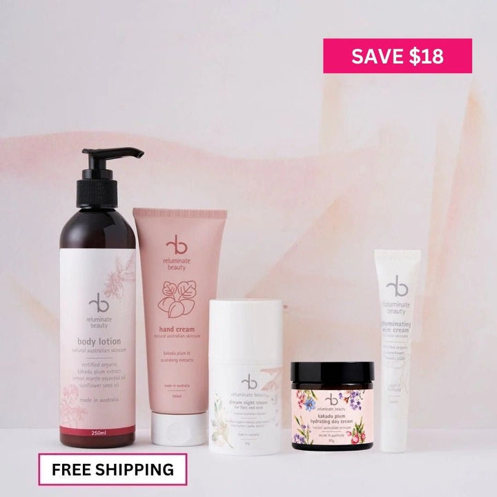 Kakadu Plum Radiance Set - Face & Body Skincare Essentials Bundle for mature skin