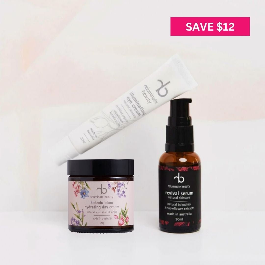 Radiance Face Care Trio - Hydrating Skincare Essentials Set Bundle for mature skin