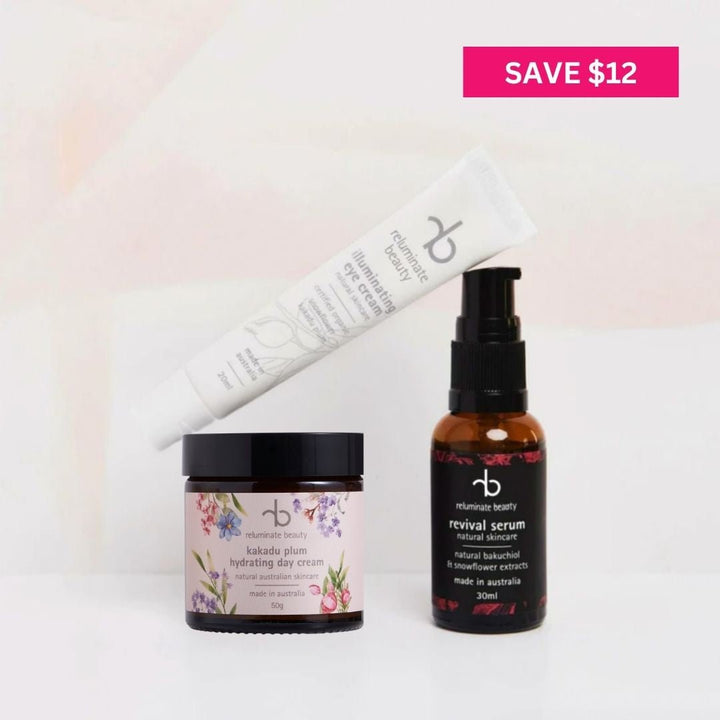 Radiance Face Care Trio - Hydrating Skincare Essentials Set Bundle for mature skin