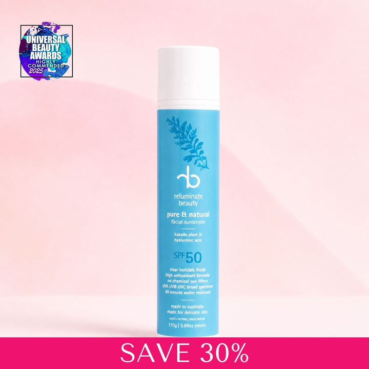 Pure Mineral Facial Sunscreen SPF 50+ -Reef Safe & Natural Single for mature skin