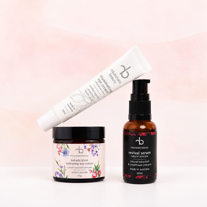 Radiance Face Care Trio -Hydrating Skincare Essentials Set Bundle for mature skin