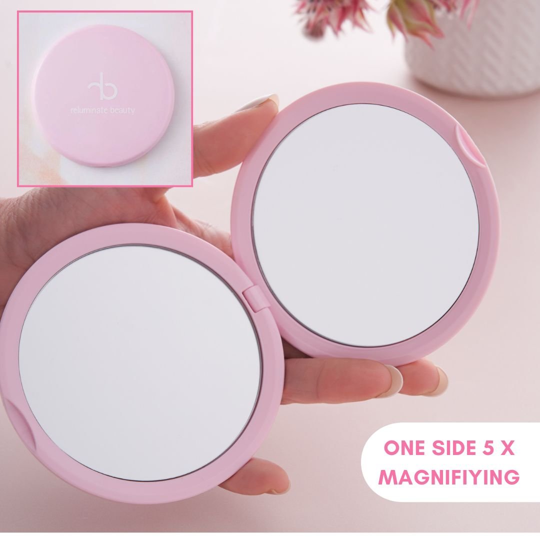 Compact Mirror with 5x Magnification mirrror for mature skin