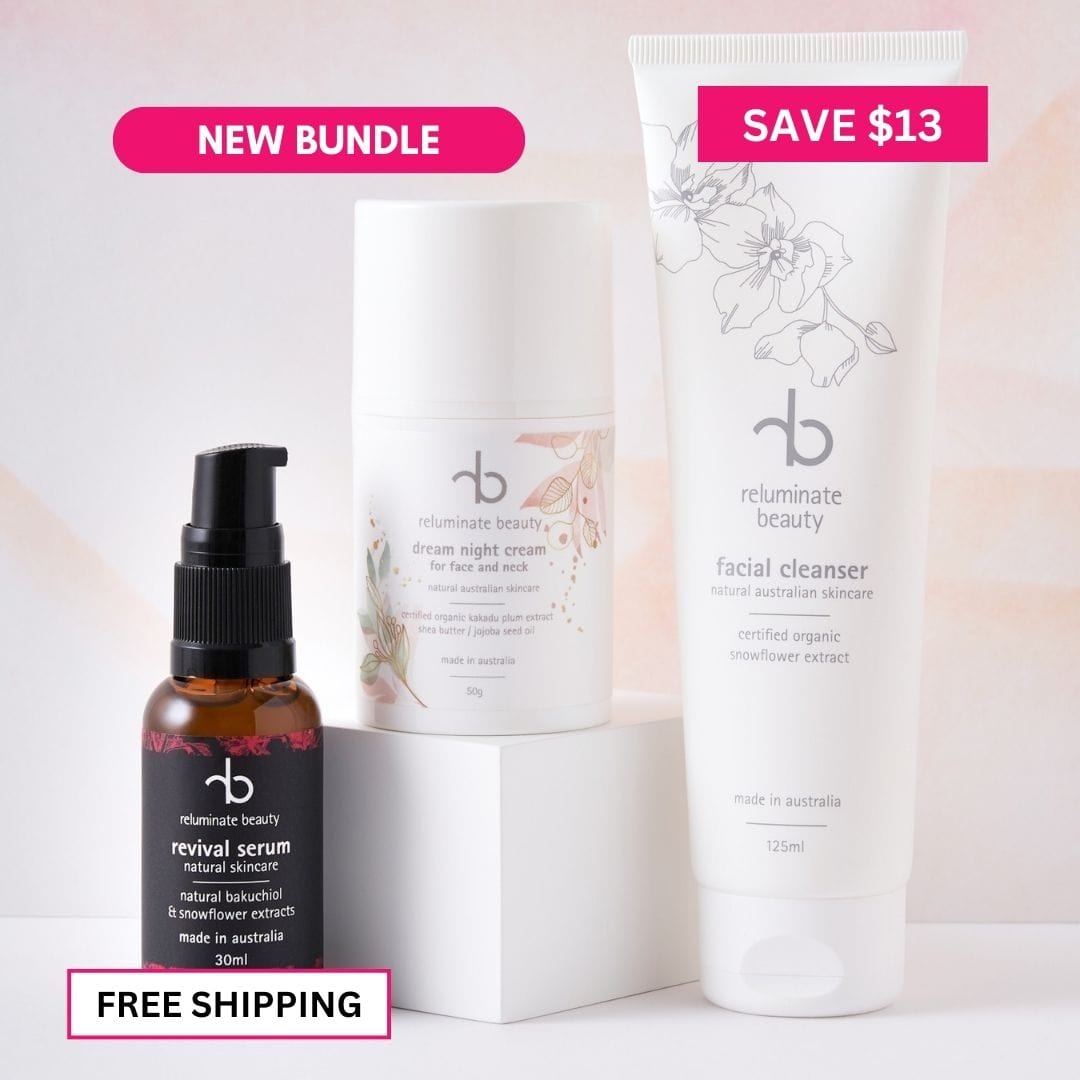 reluminate beauty Bundle Evening Glow Skincare Trio - Cleanse, Restore, Nourish