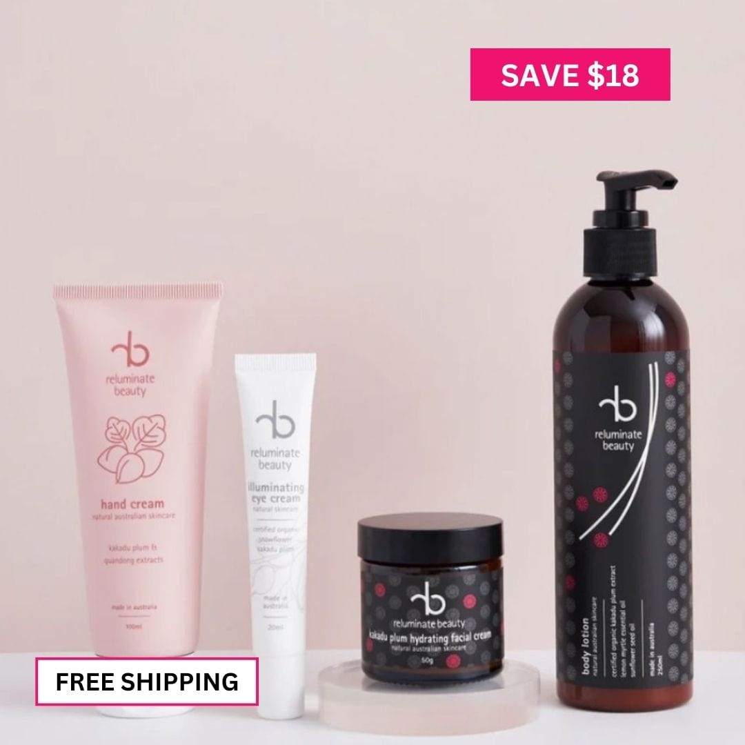 reluminate beauty Bundle Kakadu Plum Radiance Set -Face & Body Skincare Essentials