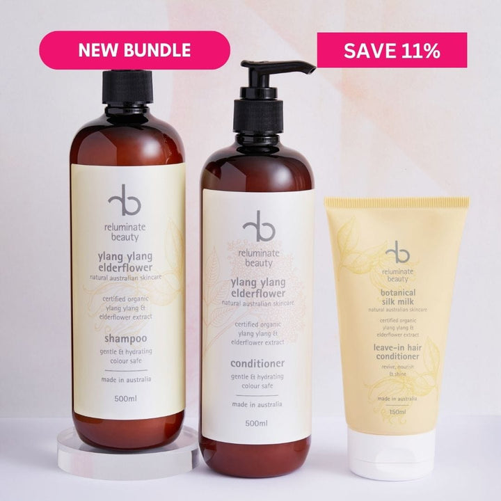 reluminate beauty Bundle Silk & Shine Haircare Trio: Hydrate, Nourish & Protect