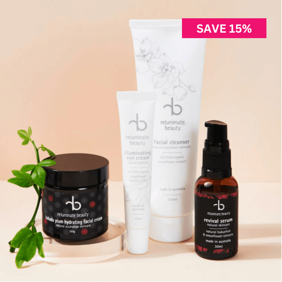 Reluminate Beauty Bundle Ultimate Face Skincare Bundle - 4 Essentials for Hydrated, Healthy & Glowing Facial Skin.