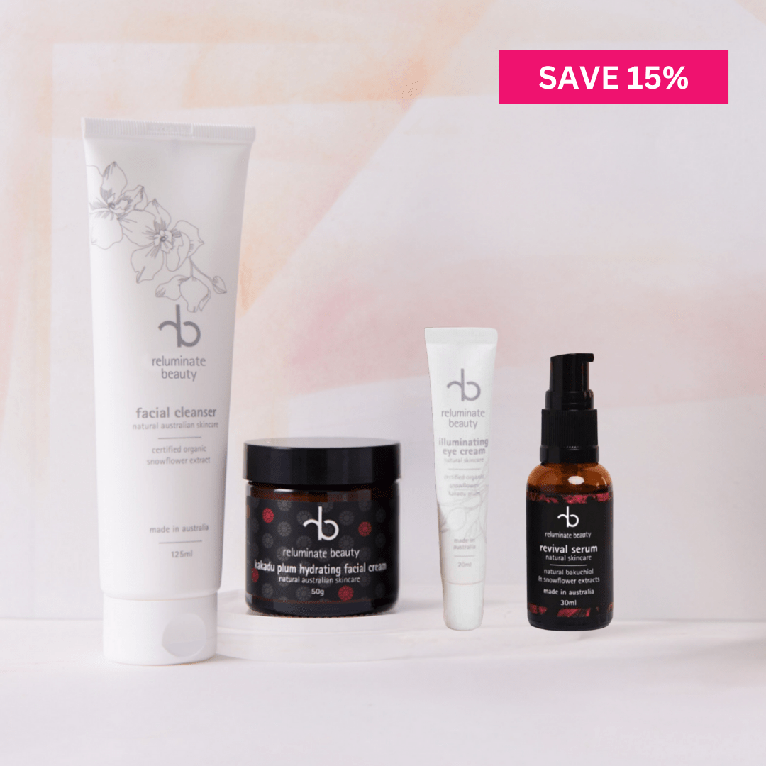 Reluminate Beauty Bundle Ultimate Face Skincare Bundle - 4 Essentials for Hydrated, Healthy & Glowing Facial Skin.