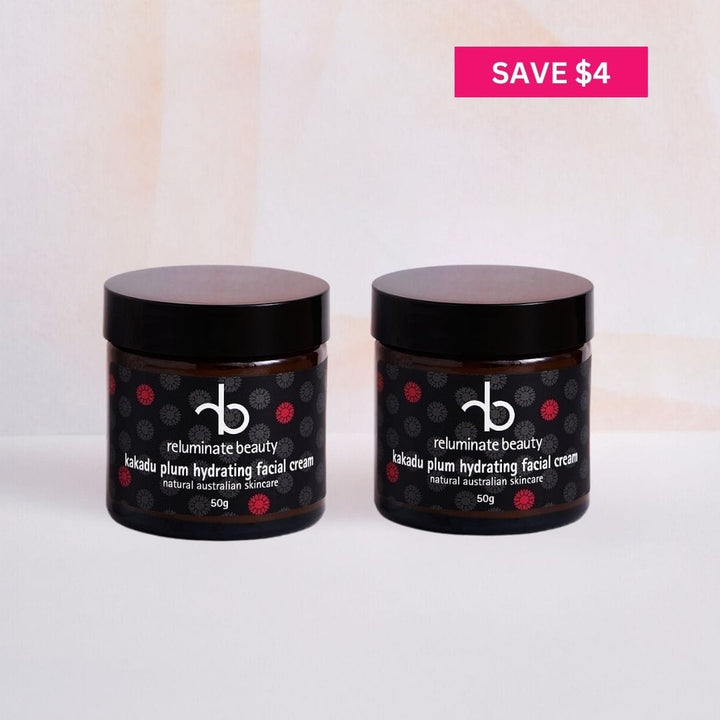 reluminate beauty Duo Kakadu Plum Facial Duo Value Pack -Hydrate Mature Skin 100g