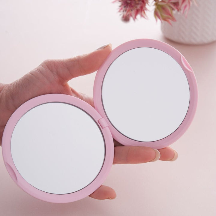 reluminate beauty mirrror Pastel Pink Purse Mirror – 5x Magnification, Recycled Plastic
