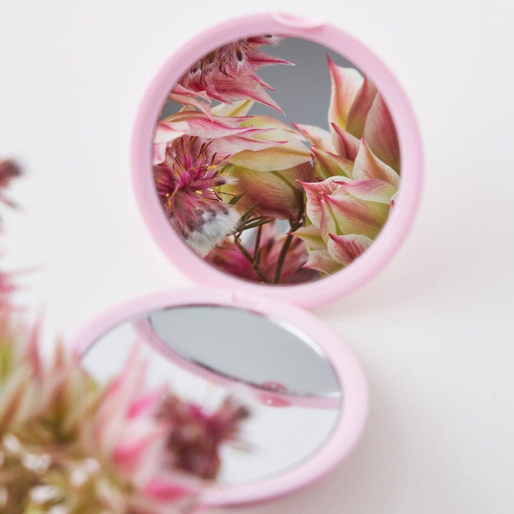 reluminate beauty mirrror Pastel Pink Purse Mirror – 5x Magnification, Recycled Plastic