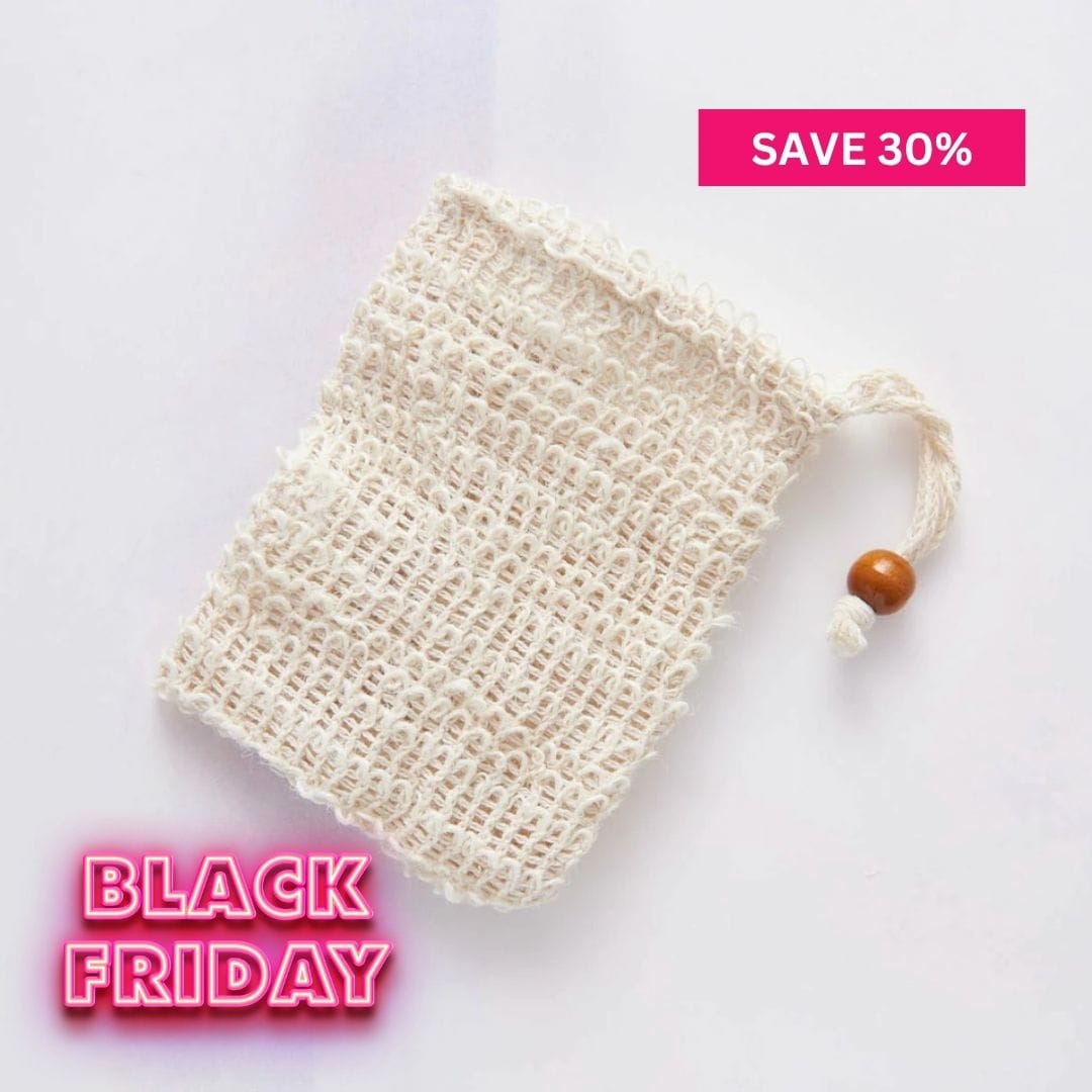 reluminate beauty Single Exfoliating Soap Saver Bag With Decorative Wooden Bead