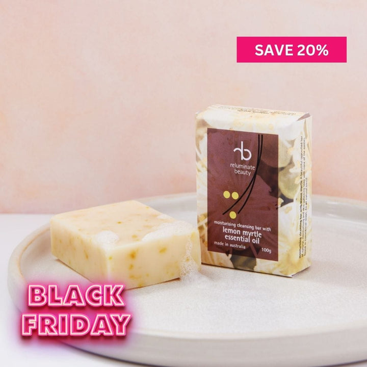 reluminate beauty Single Lemon Myrtle Cleansing Bar With Soothing Calendula Extract