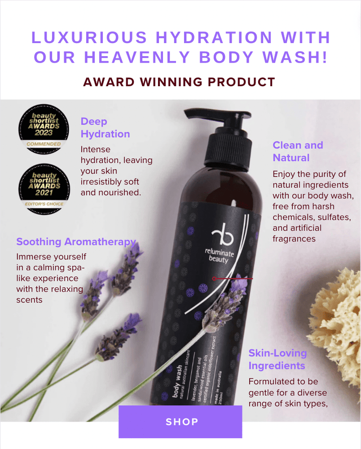 reluminate beauty Single Natural Hydrating Body Wash With Lavender, Bergamot & Sandalwood