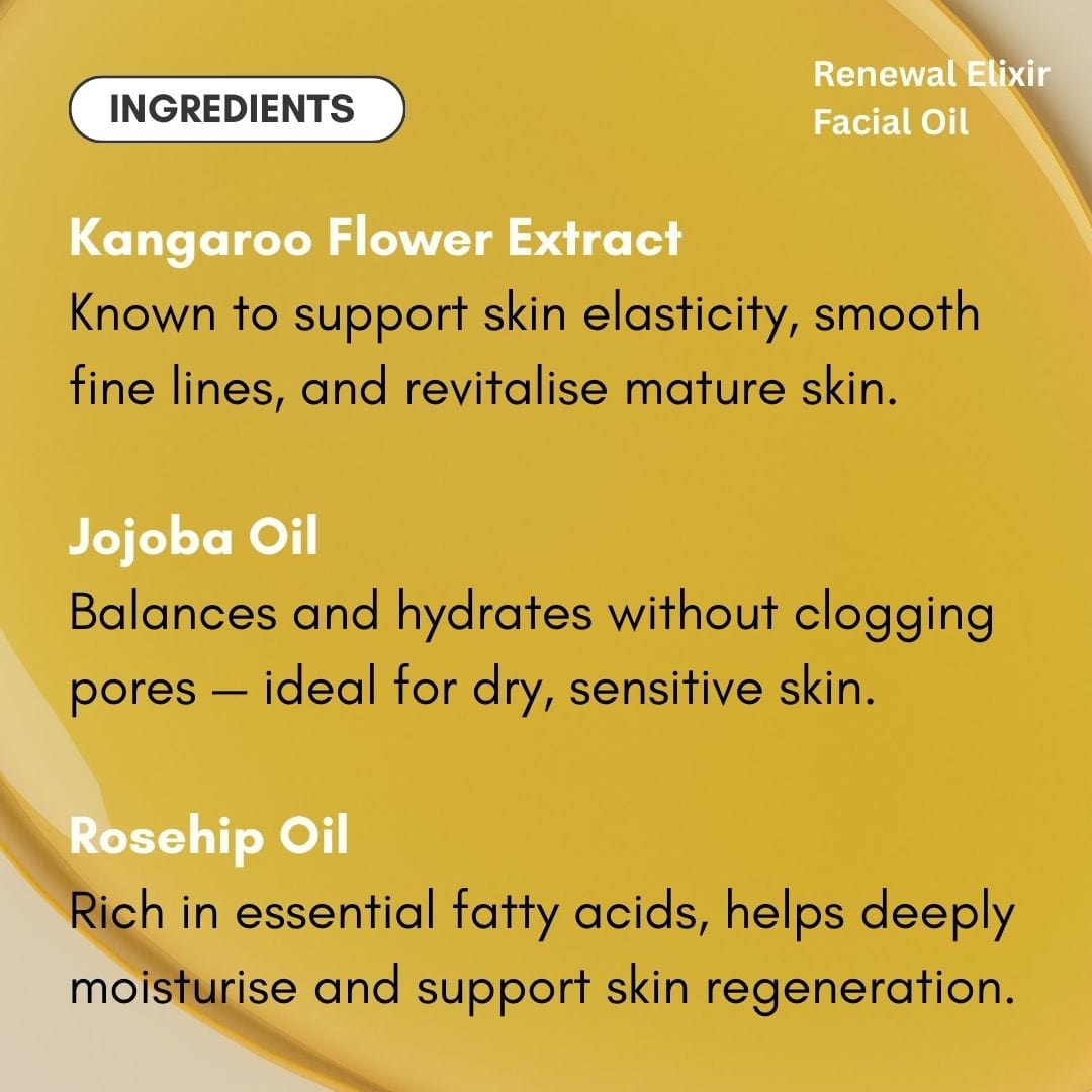reluminate beauty Single Renewal Elixir Facial Oil -Kangaroo Flower Infused Care