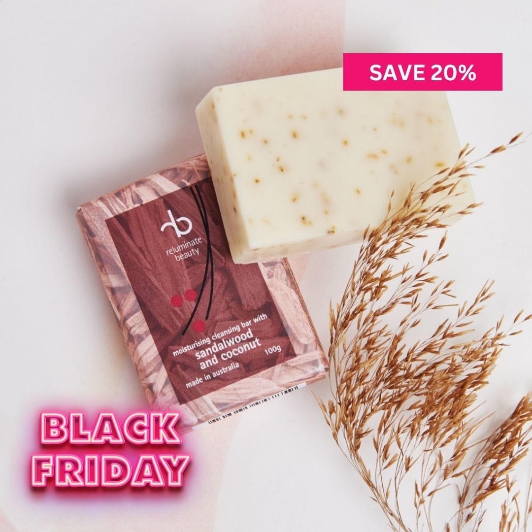 reluminate beauty Single Sandalwood & Coconut Cleansing Bar -Natural Skin Blend